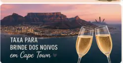 Taxa para brinde dos noivos em Cape Town
