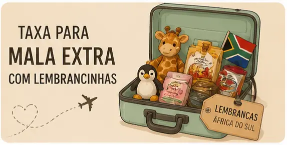 Taxa para mala extra com lembrancinhas